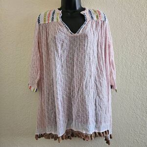 Roberta Roller Rabbit Cover-Up Tunic with Tassels